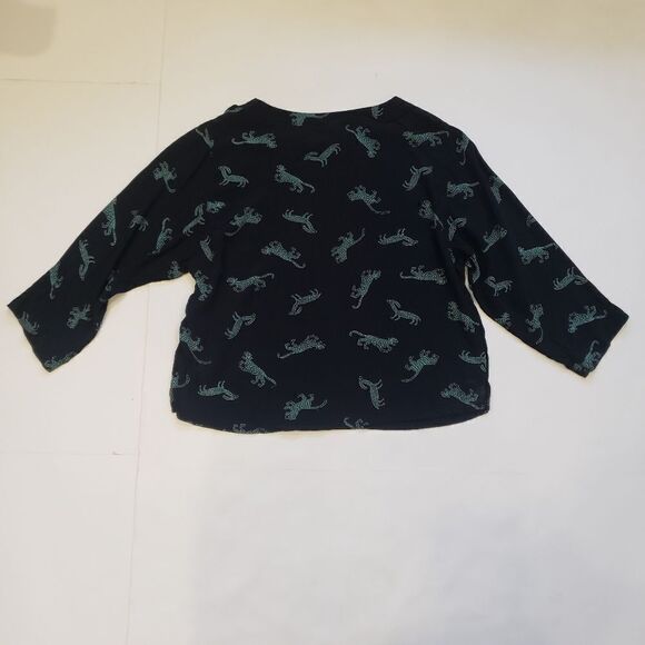 Reformation Cheetah and Antelope Folk Art Print Top - Picture 3 of 15